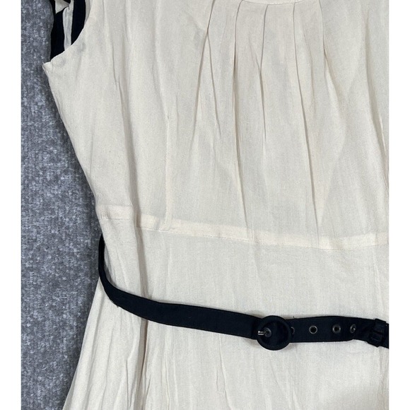 Anthropologie‎ Maeve Time Gone By Dress Womens Size 10P Belted Flutter Sleeve - Picture 6 of 9